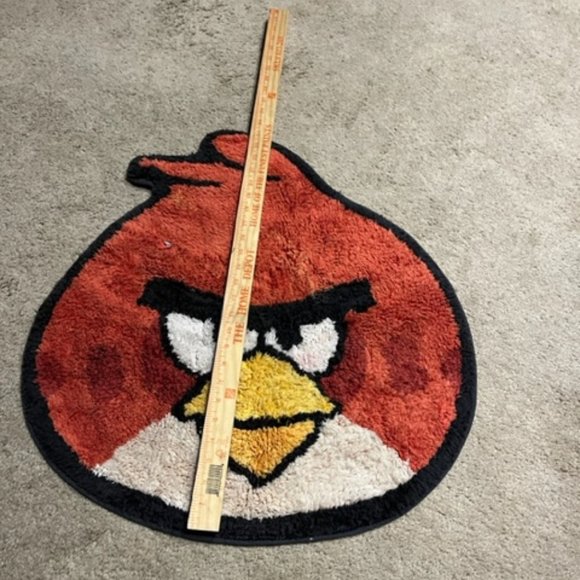 VTG Angry Bird Red Handmade Cotton Area Rug 23x25" - Picture 4 of 12
